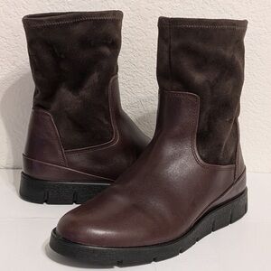 ECCO Women's Modtray Hydromax Brown Leather Suede Ankle Boots Size 36 US 5-5.5